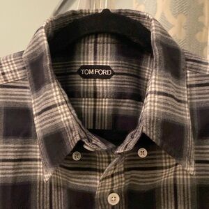 TOMFORD plaid button down shirt
